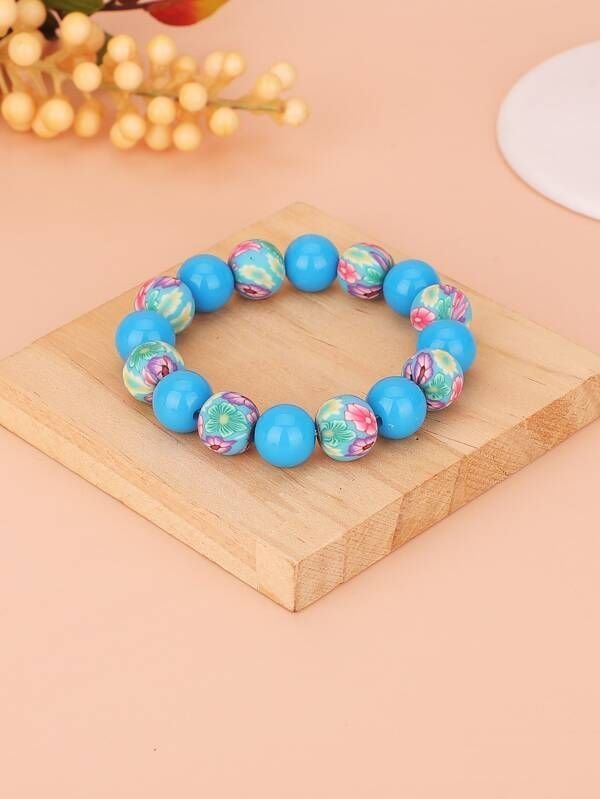 Floral Pattern Beaded Bracelet