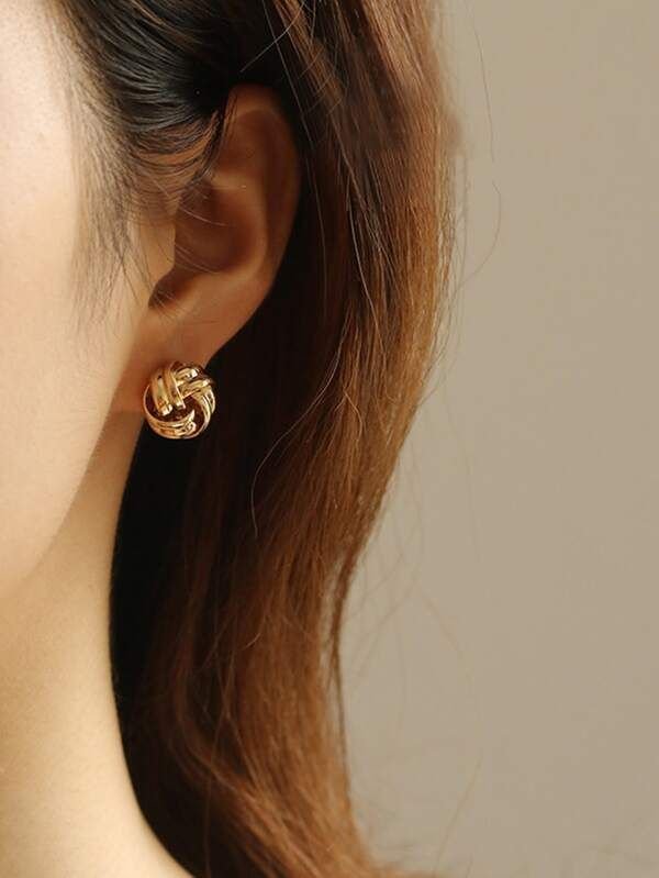 Knot Decor Stud Earrings