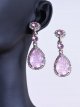 Rhinestone Water Drop Decor Clip On Earrings