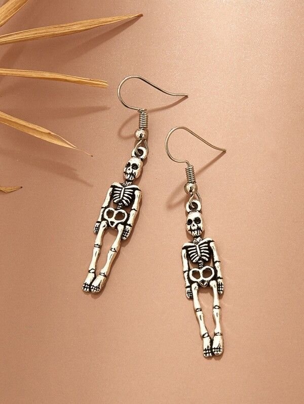 Skeleton Charm Drop Earrings